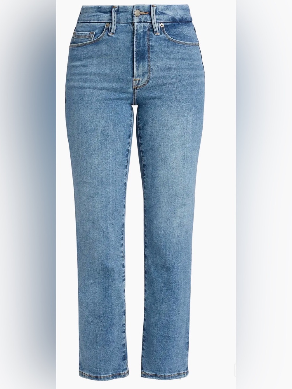 Good American Straight Leg Jeans - Light Blue Denim